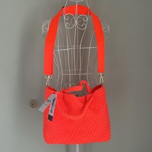 Ah.dorned Woven Shoulder Tote Bag with Adjustable Strap